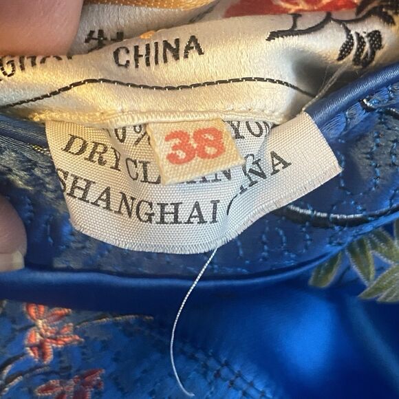 Peony Brand Shanghai China Reversible Satin Jacket Women’s Size 38 Red Blue - Picture 5 of 15